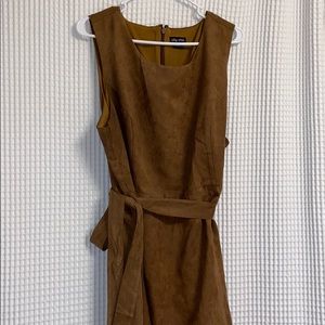 Faux Suede fit and flare dress